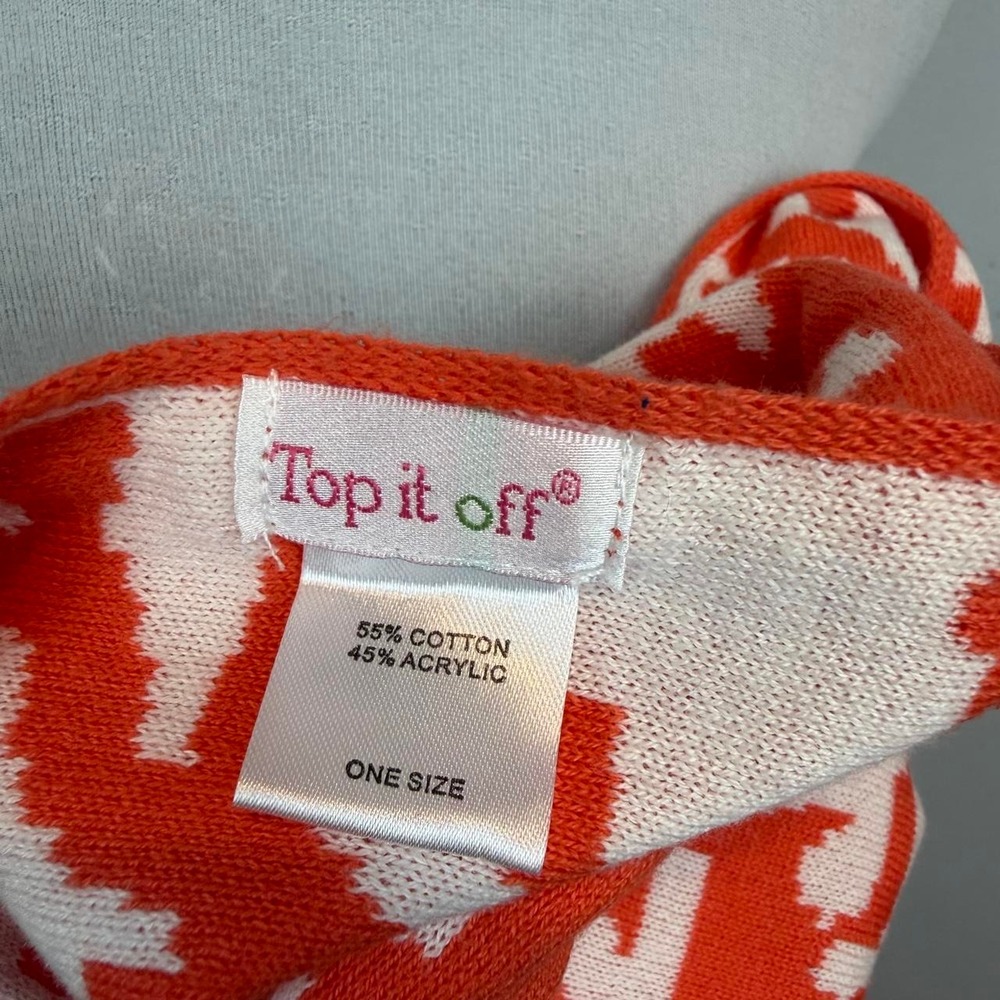 Top It Off Coral Print Asymmetric Poncho OS - Picture 5 of 5